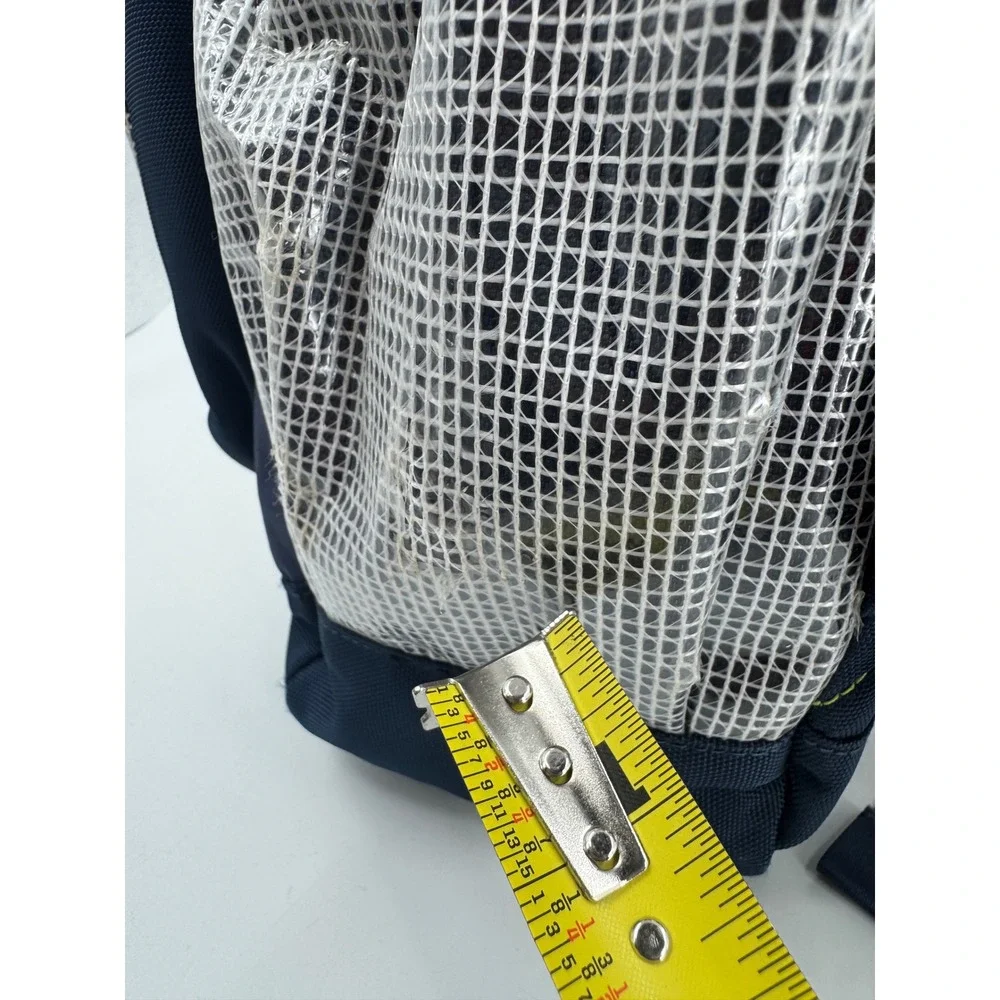 Vineyard Vines Navy Blue Lime Green Whale Logo Mesh Pocket Backpack RN 134578